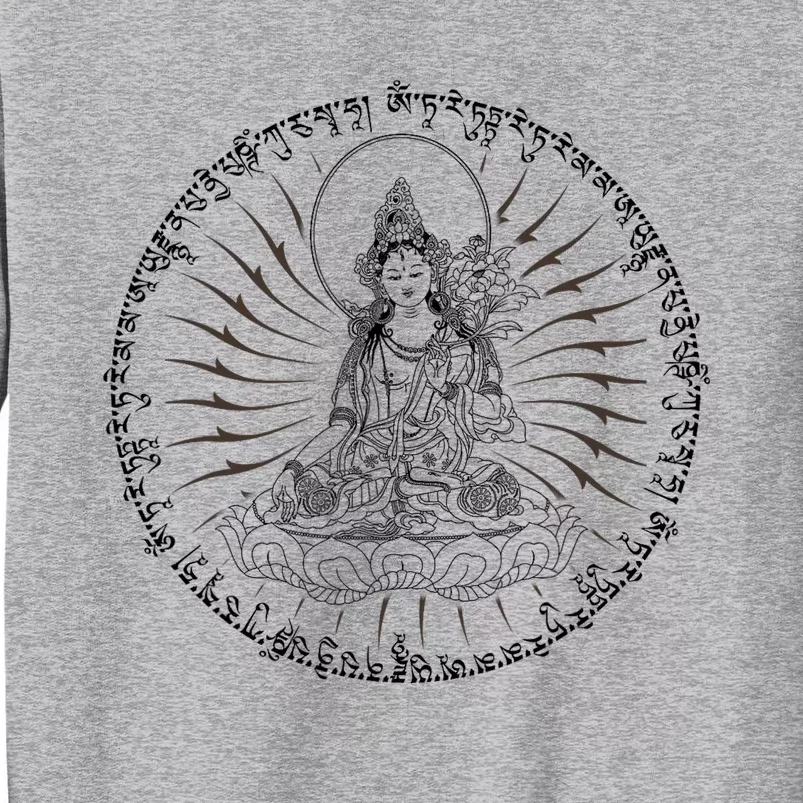 Buddha Green Tara Mantra Tibetan Buddhism Vajrayana Tall Sweatshirt