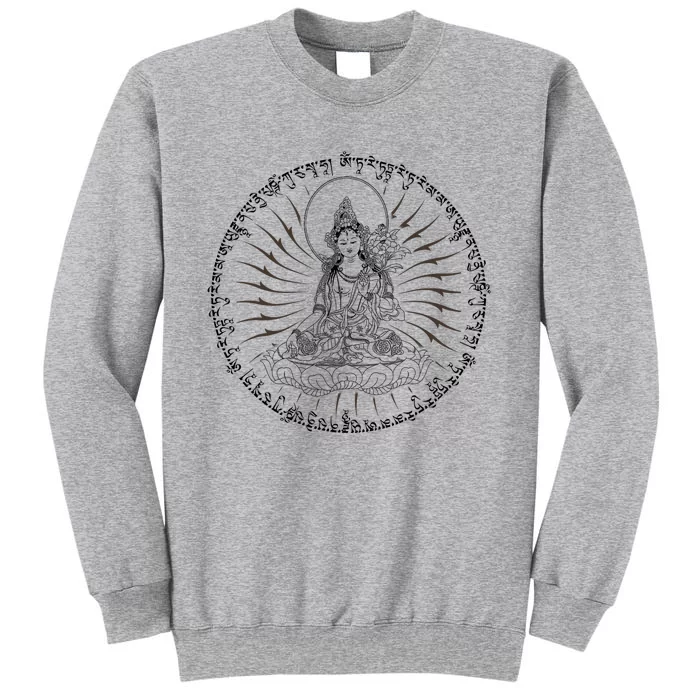 Buddha Green Tara Mantra Tibetan Buddhism Vajrayana Tall Sweatshirt