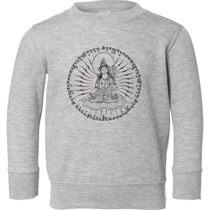 Buddha Green Tara Mantra Tibetan Buddhism Vajrayana Toddler Sweatshirt