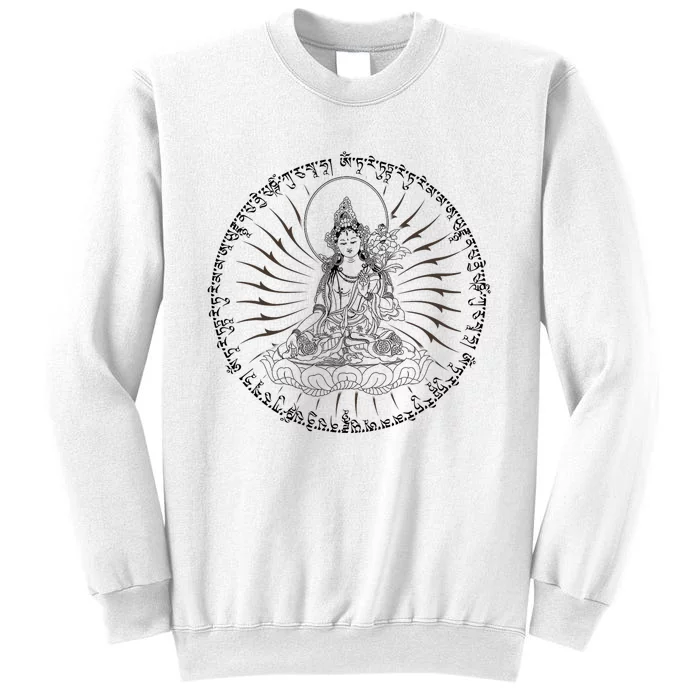 Buddha Green Tara Mantra Tibetan Buddhism Vajrayana Sweatshirt