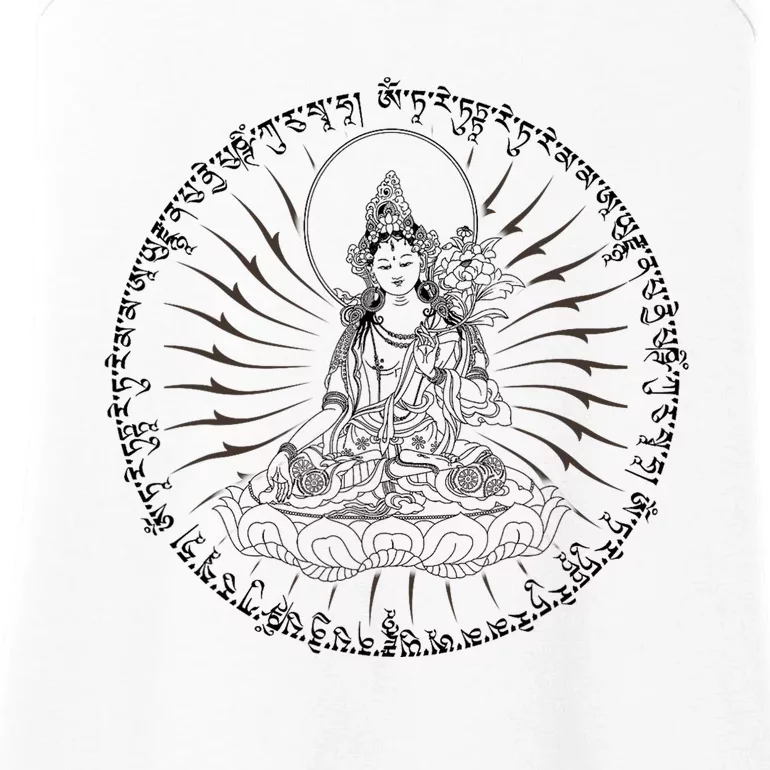 Buddha Green Tara Mantra Tibetan Buddhism Vajrayana Ladies Essential Tank