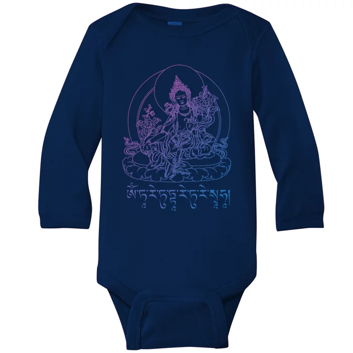 Buddha Green Tara Tra Tibetan Buddhism Vajrayana Gift Baby Long Sleeve Bodysuit