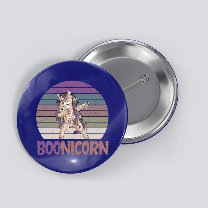 Boonicorn Ghost Unicorn Boo Retro Halloween Cool Gift Button