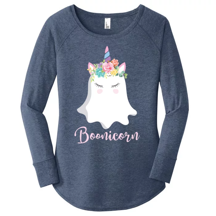 Boonicorn Ghost Unicorn Costume Gift Women's Perfect Tri Tunic Long Sleeve Shirt