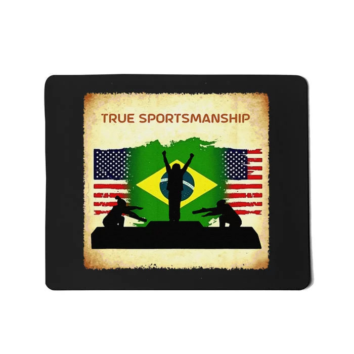 Brazil Gold Us Silver Bronze Podium Fair Competition Respect Mousepad