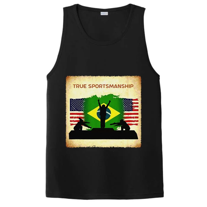 Brazil Gold Us Silver Bronze Podium Fair Competition Respect Performance Tank