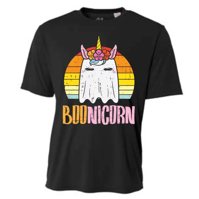 Boonicorn Ghost Unicorn Boo Retro Halloween Gift Cooling Performance Crew T-Shirt