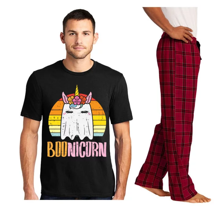 Boonicorn Ghost Unicorn Boo Retro Halloween Gift Pajama Set