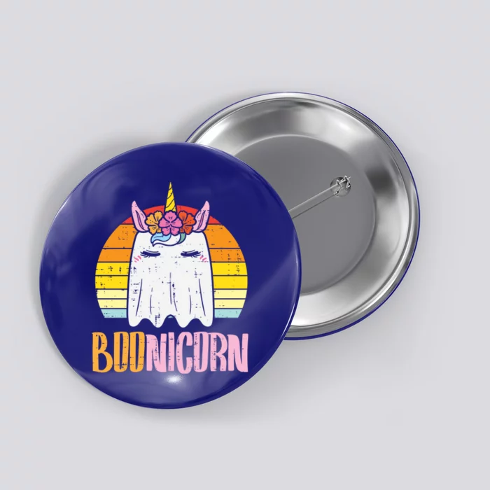 Boonicorn Ghost Unicorn Boo Retro Halloween Gift Button