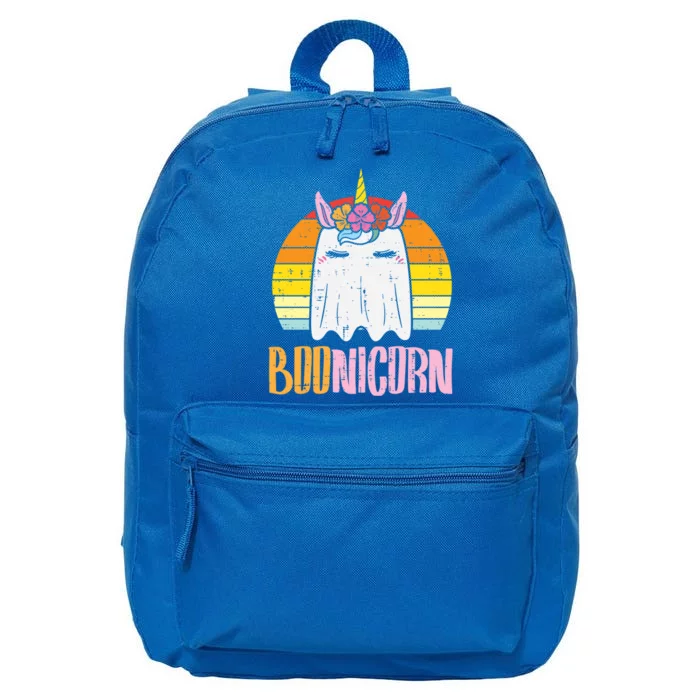 Boonicorn Ghost Unicorn Boo Retro Halloween Gift 16 in Basic Backpack