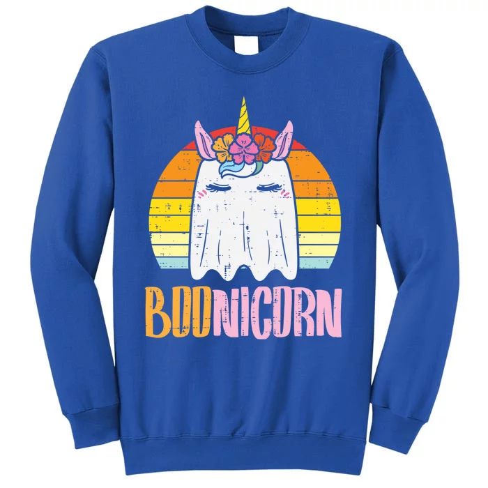 Boonicorn Ghost Unicorn Boo Retro Halloween Gift Tall Sweatshirt