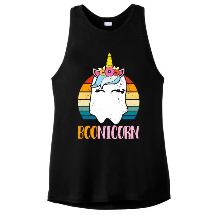 Boonicorn Ghost Unicorn Boo Retro Halloween Gift Ladies Tri-Blend Wicking Tank