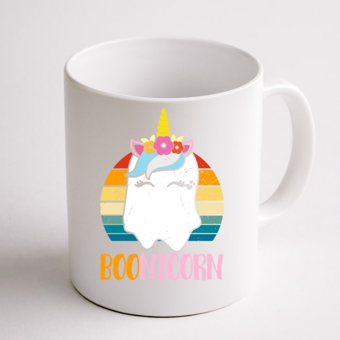 Boonicorn Ghost Unicorn Boo Retro Halloween Gift Front & Back Coffee Mug