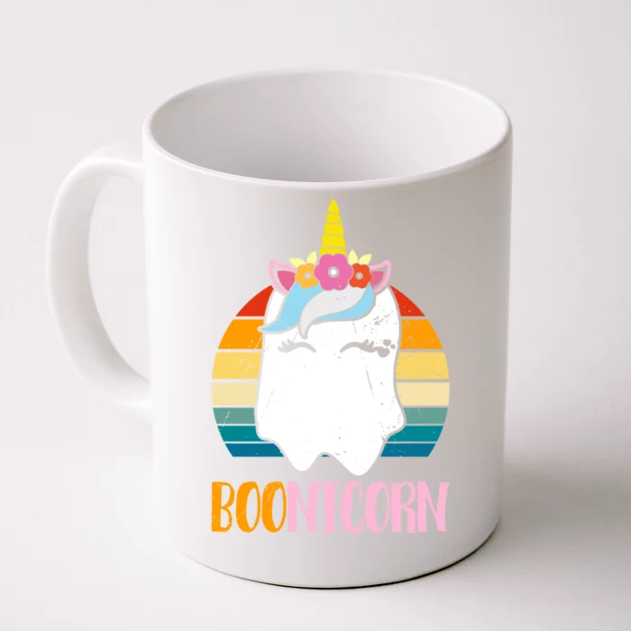 Boonicorn Ghost Unicorn Boo Retro Halloween Gift Front & Back Coffee Mug