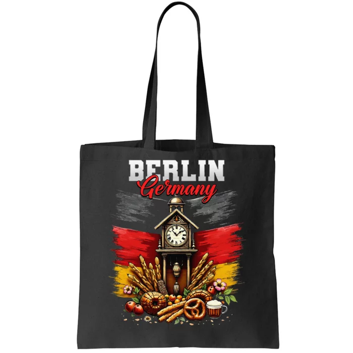 Berlin Germany Vacation Travel Souvenir German Flag Tote Bag