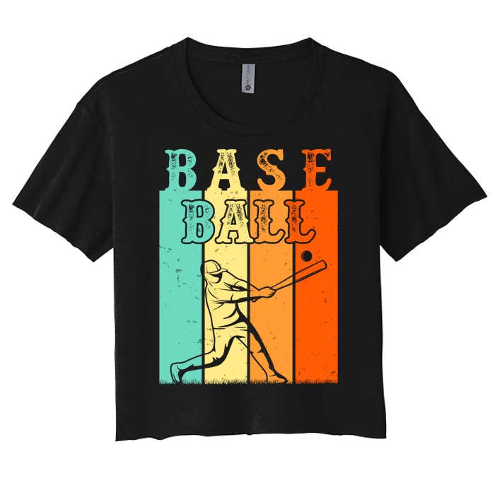 Baseball Game Vintage Retro Baseball Gift Women's Crop Top Tee