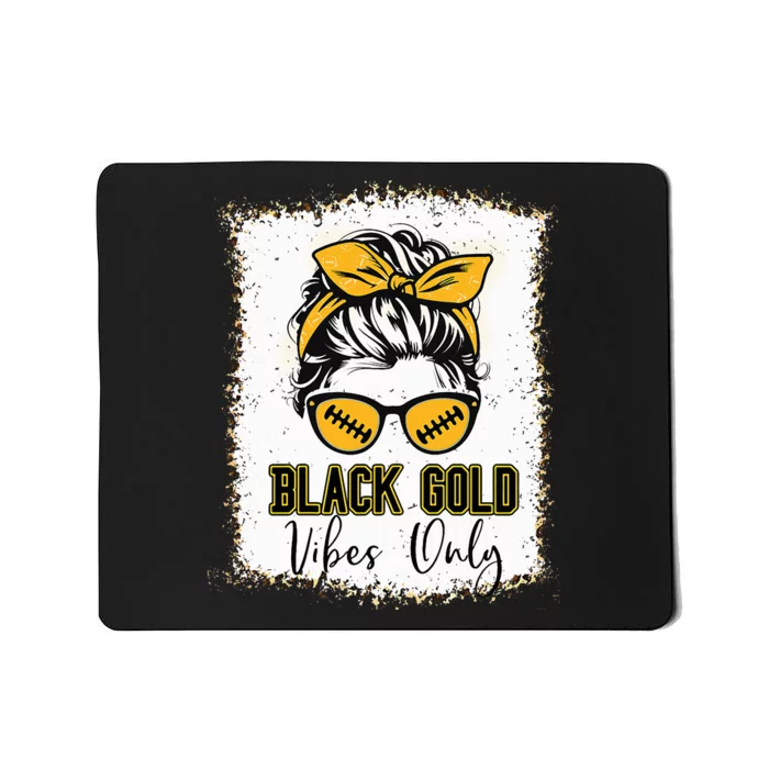 Black Gold Vibes Only Football Women Leopard Football Mousepad