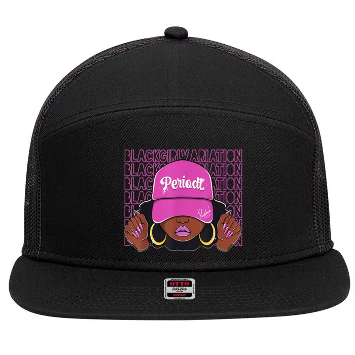 Black Girl Variation Hyper Violet 4s Matching 7 Panel Mesh Trucker Snapback Hat