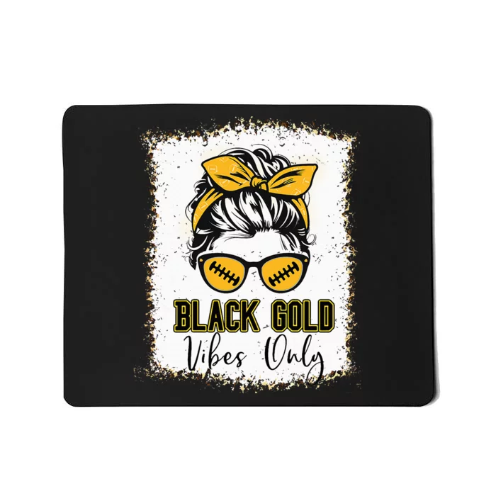 Black Gold Vibes Only Football Leopard Football Mousepad