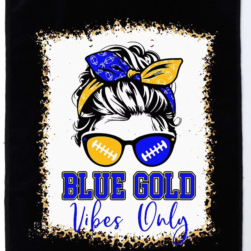 Blue Gold Vibes Only Football Women Leopard Football Platinum Collection Golf Towel