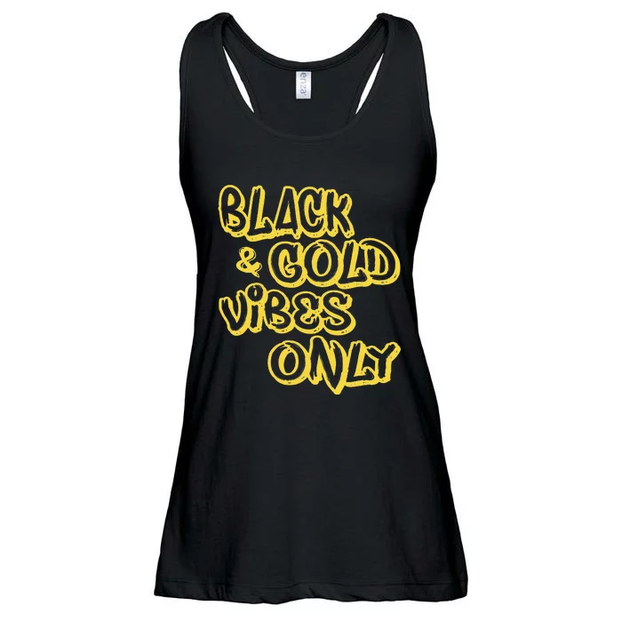 Black Gold Vibes Only Ladies Essential Flowy Tank