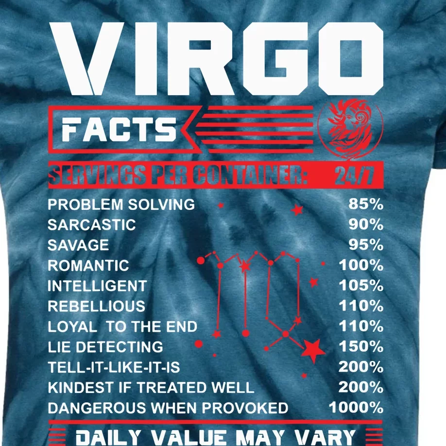 Birthday Gifts Virgo Facts Kids Tie-Dye T-Shirt