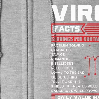 Birthday Gifts Virgo Facts Full Zip Hoodie