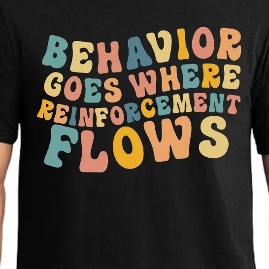 Behavior Goes Where Reinforcement Flows Retro BCBA ABA Pajama Set