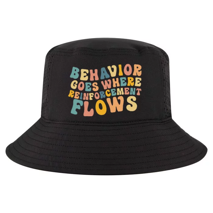 Behavior Goes Where Reinforcement Flows Retro BCBA ABA Cool Comfort Performance Bucket Hat