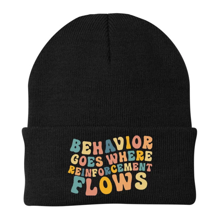 Behavior Goes Where Reinforcement Flows Retro BCBA ABA Knit Cap Winter Beanie