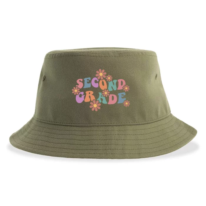 Boho Groovy Wavy Second Grade Cute Gift Sustainable Bucket Hat