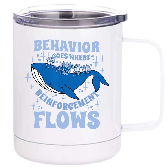 Behavior Goes Where Reinforcement Flows Behavior Analyst Front & Back 12oz Stainless Steel Tumbler Cup