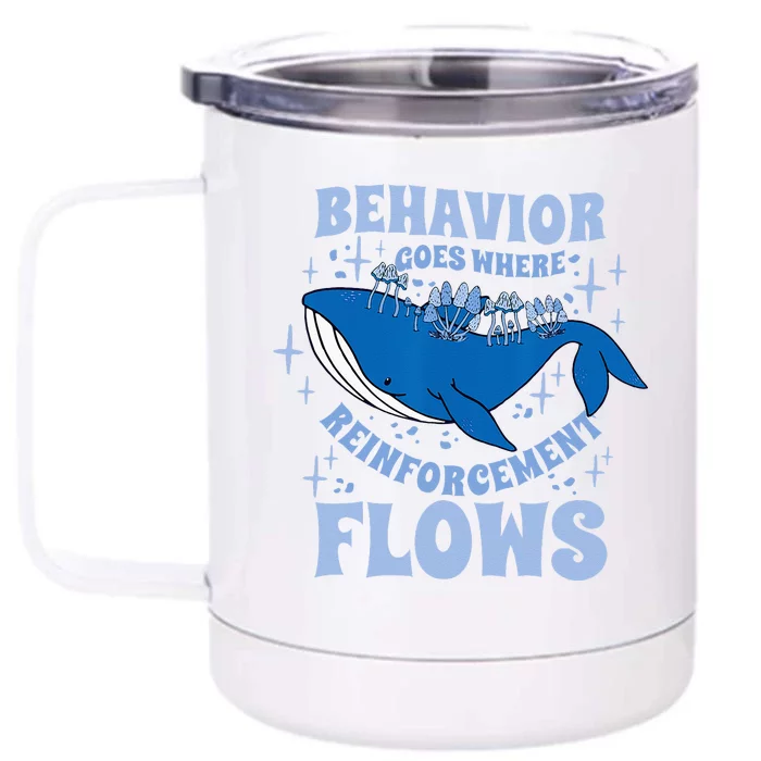 Behavior Goes Where Reinforcement Flows Behavior Analyst Front & Back 12oz Stainless Steel Tumbler Cup