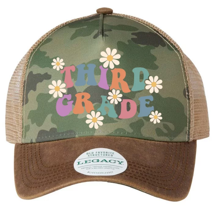 Boho Groovy Wavy Third Grade Cute Gift Legacy Tie Dye Trucker Hat