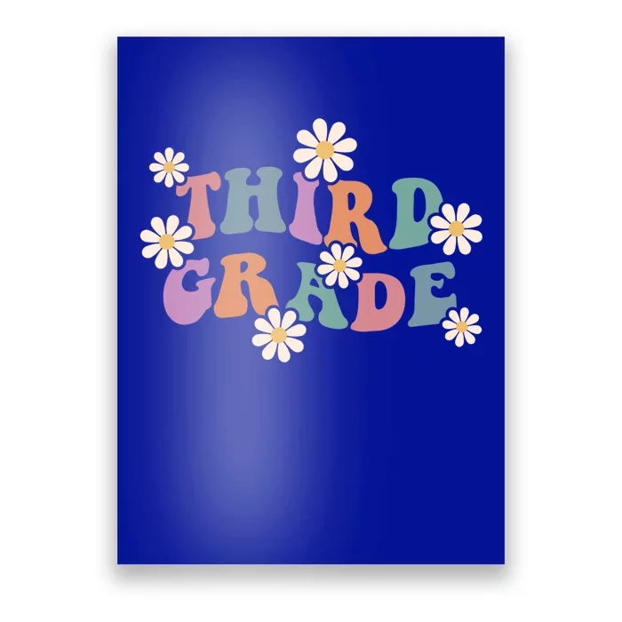 Boho Groovy Wavy Third Grade Cute Gift Poster