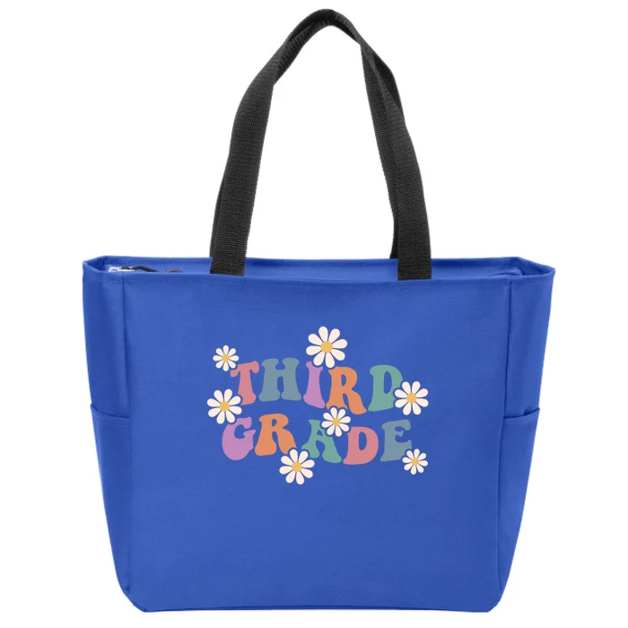 Boho Groovy Wavy Third Grade Cute Gift Zip Tote Bag