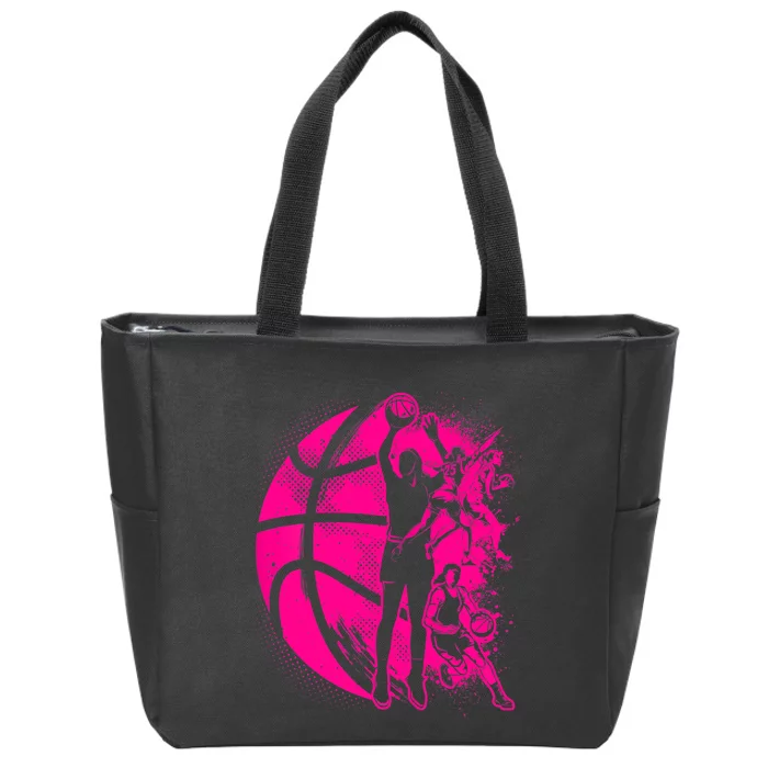 Basketball Girl Wo Female Basketball Team Zip Tote Bag