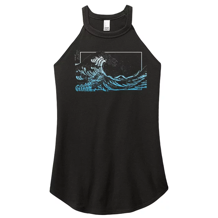 Blue Great Wave Off Kanagawa Women’s Perfect Tri Rocker Tank