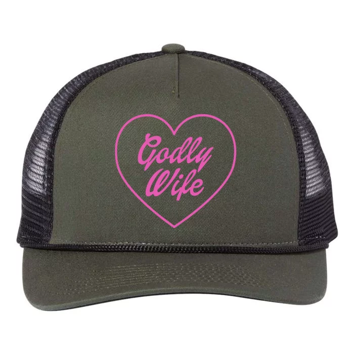 Binchtopia Godly Wife Heart Retro Rope Trucker Hat Cap