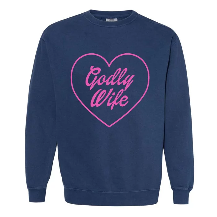 Binchtopia Godly Wife Heart Garment-Dyed Sweatshirt