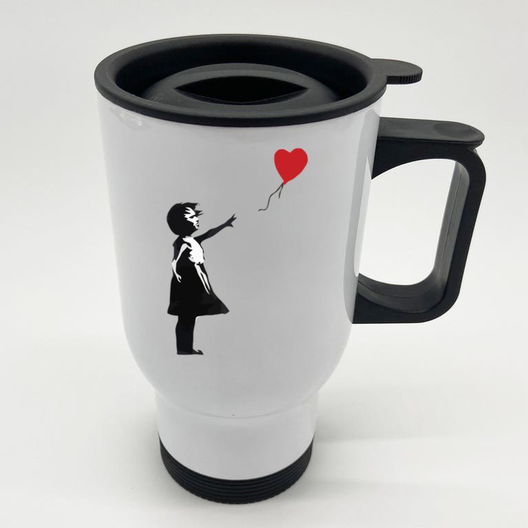 Banksy, Girl With Balloon, Banksy Tee Stainless Steel Travel Mug