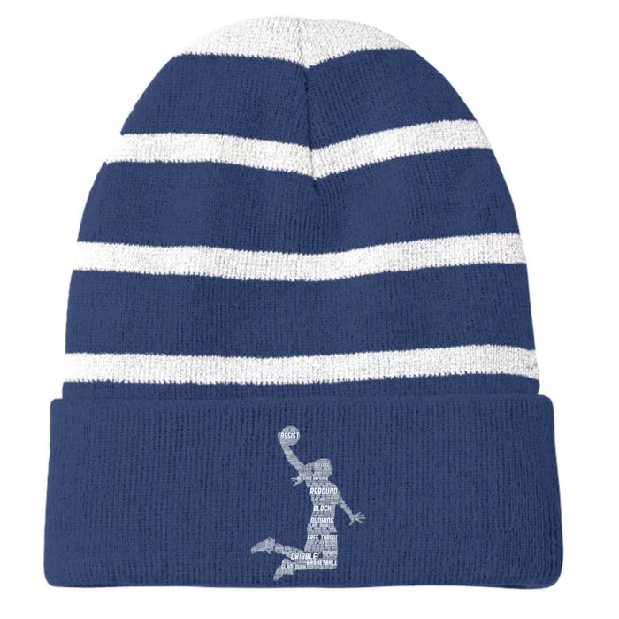 Basketball Girl Wo Girls Striped Beanie with Solid Band