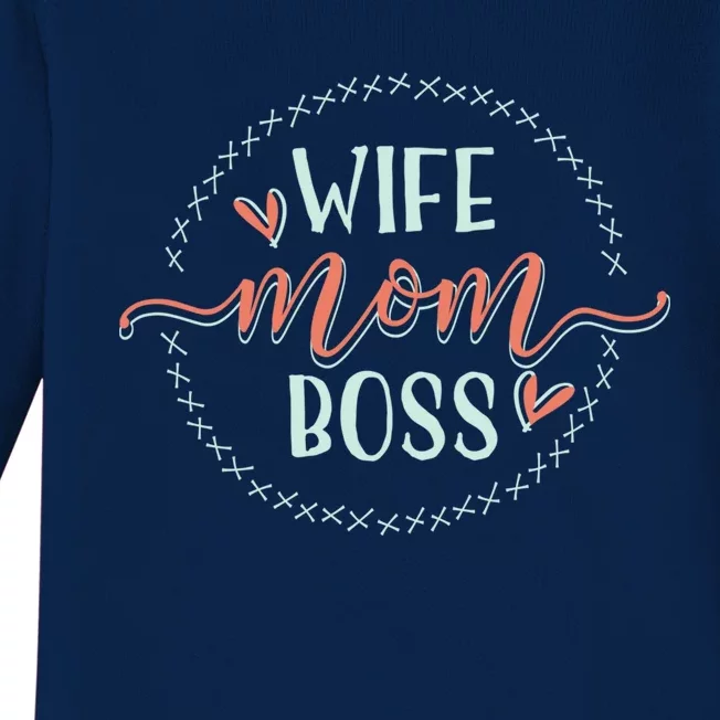 Boss Gift Wife Mom Boss Gift Baby Long Sleeve Bodysuit