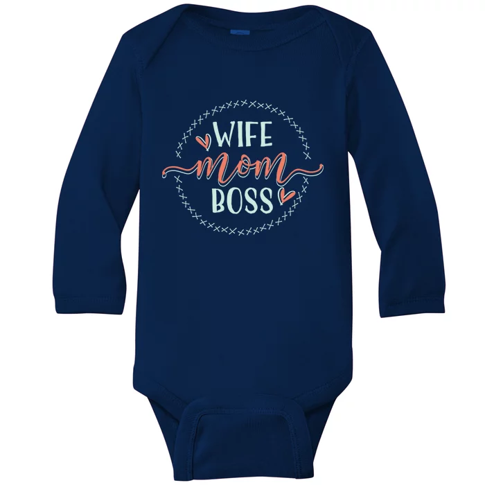 Boss Gift Wife Mom Boss Gift Baby Long Sleeve Bodysuit