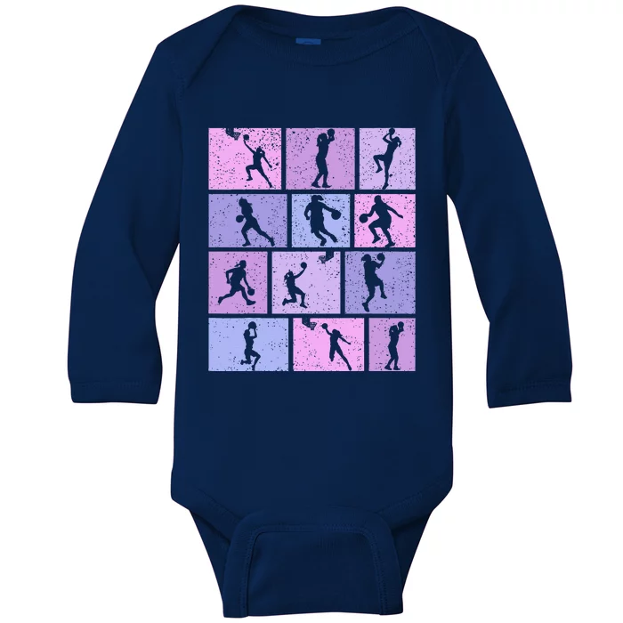 Basketball Girl Women Baby Long Sleeve Bodysuit