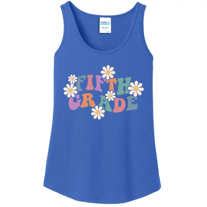 Boho Groovy Wavy Fifth Grade Gift Ladies Essential Tank