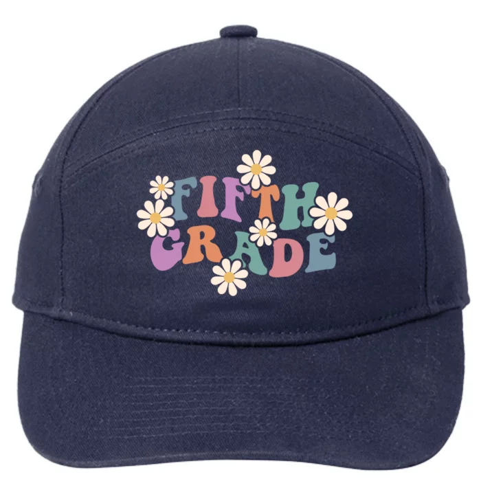 Boho Groovy Wavy Fifth Grade Gift 7-Panel Snapback Hat