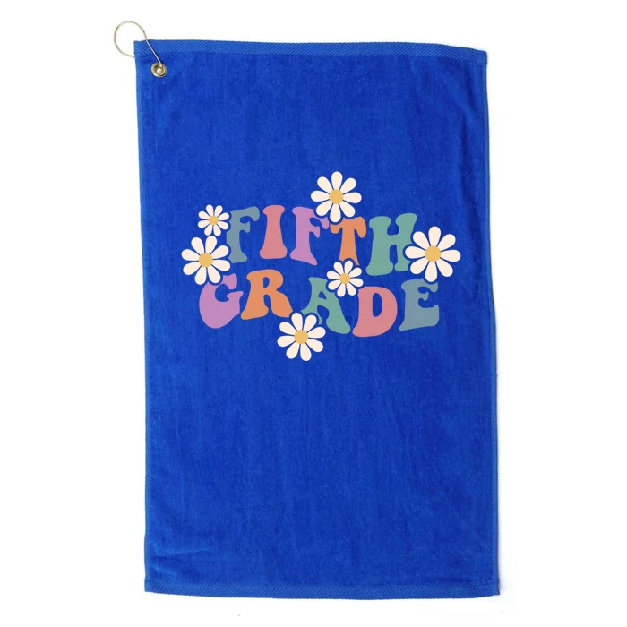 Boho Groovy Wavy Fifth Grade Gift Platinum Collection Golf Towel