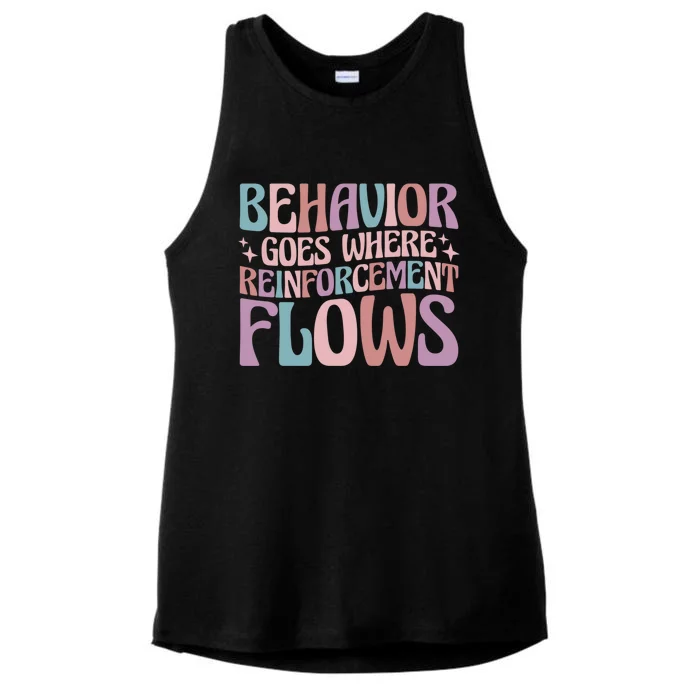 Behavior Goes Where Reinforcement Flows Behavior Analyst Cute Gift Ladies Tri-Blend Wicking Tank