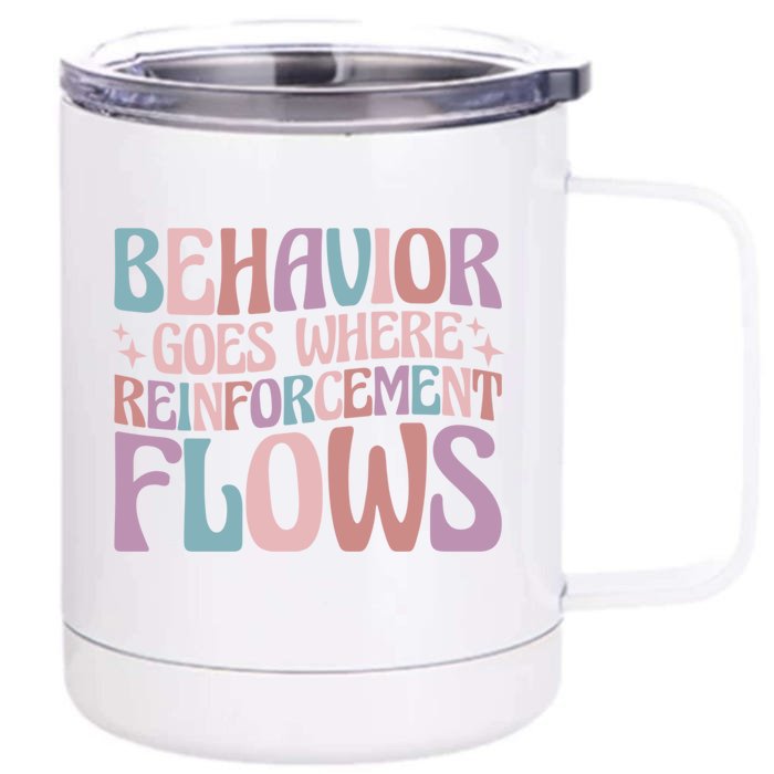 Behavior Goes Where Reinforcement Flows Behavior Analyst Cute Gift Front & Back 12oz Stainless Steel Tumbler Cup